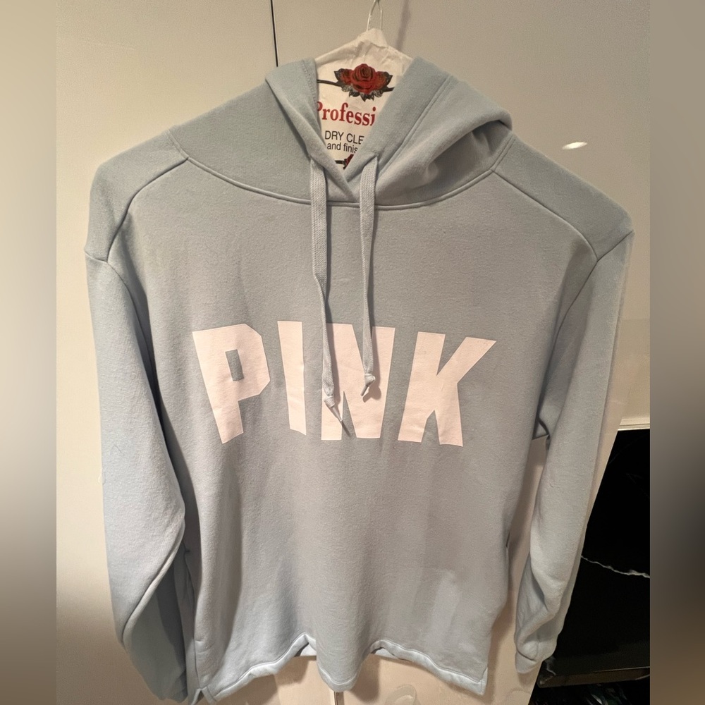 NWT- PINK by Victorias Secret Light Blue Hoodie w/ pockets